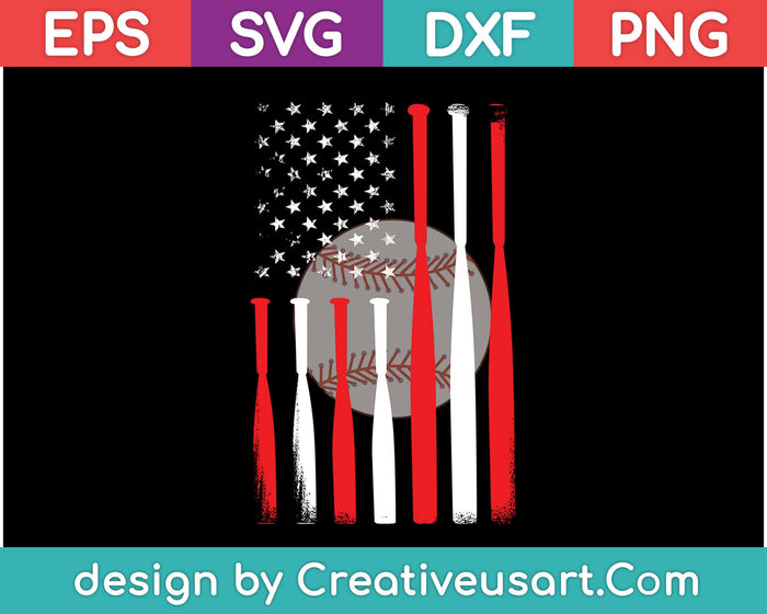 American Flag Vintage Baseball Flag SVG PNG Cutting Printable Files American Flag Vintage Baseball Flag SVG PNG Cutting Printable Files