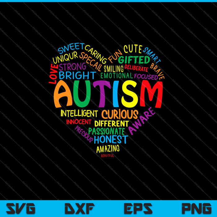 Autism Heart Autism Awareness proud Autism Mom SVG PNG Cutting Printable Files Autism Heart Autism Awareness proud Autism Mom SVG PNG Cutting Printable Files