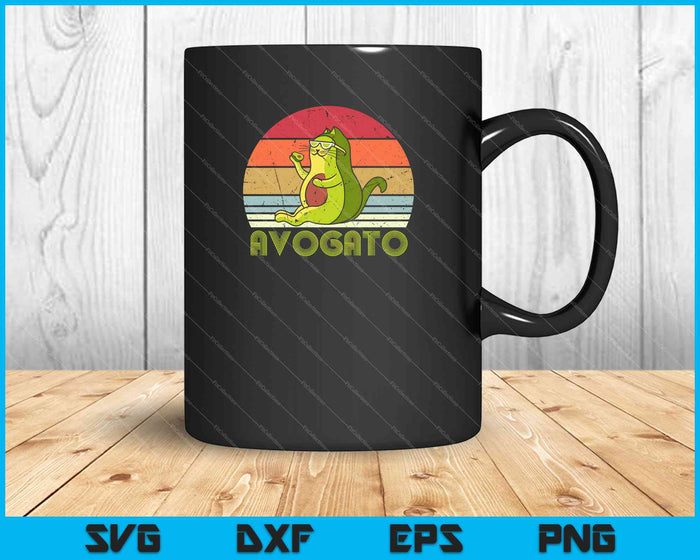 Avogato, Retro Cat Avocado, Cinco De Mayo SVG PNG Cutting Printable Files Avogato, Retro Cat Avocado, Cinco De Mayo SVG PNG Cutting Printable Files