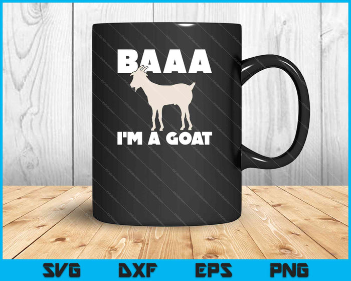 Baa Soy un disfraz de cabra animal divertido fiesta de Halloween cabra SVG PNG cortando archivos imprimibles Baa Soy un disfraz de cabra animal divertido fiesta de Halloween cabra SVG PNG cortando archivos imprimibles