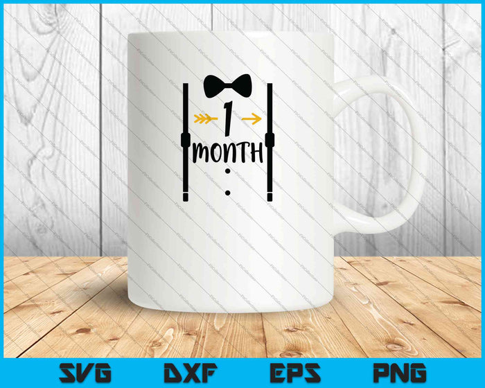 Bebé niños primer año primer mes hito Tux y corbata SVG PNG cortando archivos imprimibles Bebé niños primer año primer mes hito Tux y corbata SVG PNG cortando archivos imprimibles