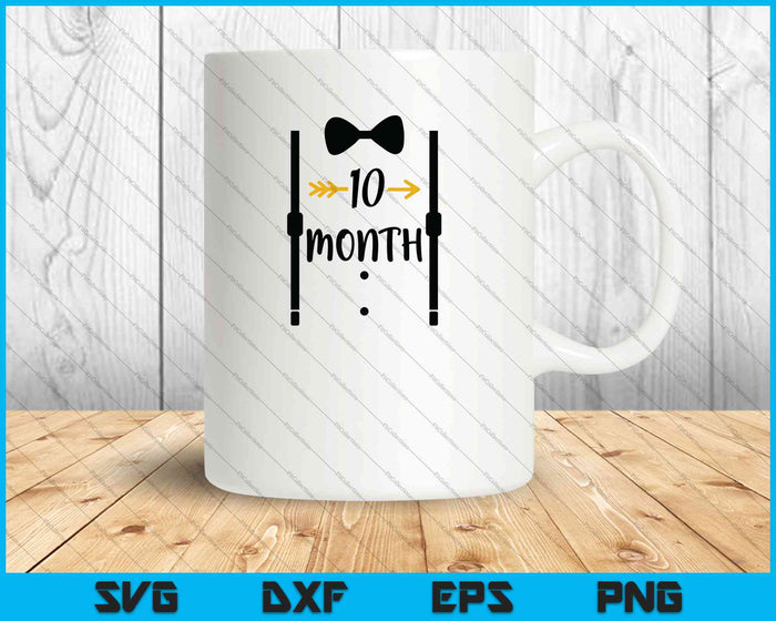 Bebé niños primer año décimo mes hito Tux y corbata SVG PNG corte archivos imprimibles Bebé niños primer año décimo mes hito Tux y corbata SVG PNG corte archivos imprimibles