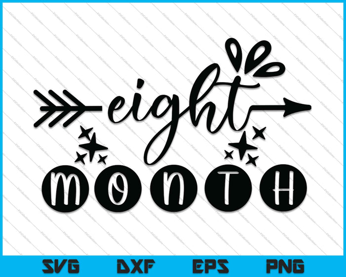 Bebé niñas primer año octavo mes hito SVG PNG corte archivos imprimibles Bebé niñas primer año octavo mes hito SVG PNG corte archivos imprimibles