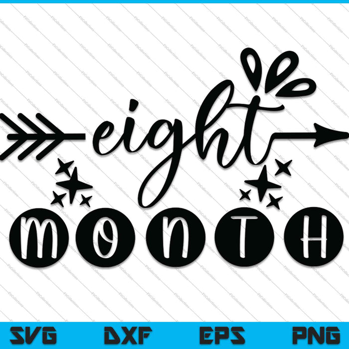 Bebé niñas primer año octavo mes hito SVG PNG corte archivos imprimibles Bebé niñas primer año octavo mes hito SVG PNG corte archivos imprimibles