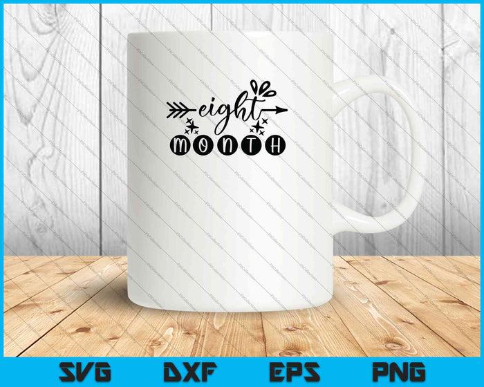 Bebé niñas primer año octavo mes hito SVG PNG corte archivos imprimibles Bebé niñas primer año octavo mes hito SVG PNG corte archivos imprimibles