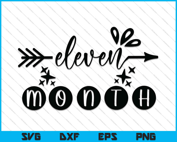 Bebé niñas primer año undécimo mes hito SVG PNG corte archivos imprimibles Bebé niñas primer año undécimo mes hito SVG PNG corte archivos imprimibles