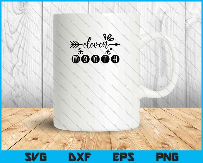 Bebé niñas primer año undécimo mes hito SVG PNG corte archivos imprimibles Bebé niñas primer año undécimo mes hito SVG PNG corte archivos imprimibles
