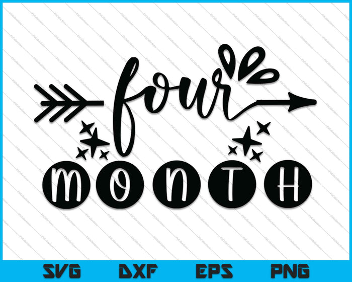 Bebé niñas primer año cuarto mes hito SVG PNG corte archivos imprimibles Bebé niñas primer año cuarto mes hito SVG PNG corte archivos imprimibles