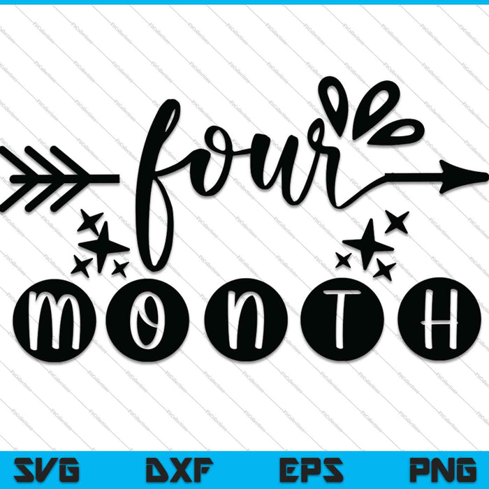 Bebé niñas primer año cuarto mes hito SVG PNG corte archivos imprimibles Bebé niñas primer año cuarto mes hito SVG PNG corte archivos imprimibles