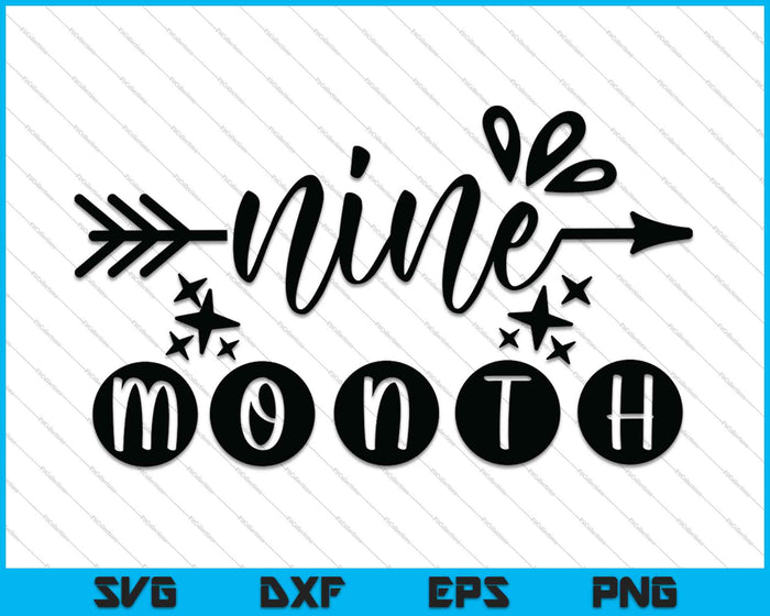 Bebé niñas primer año noveno mes hito SVG PNG corte archivos imprimibles Bebé niñas primer año noveno mes hito SVG PNG corte archivos imprimibles