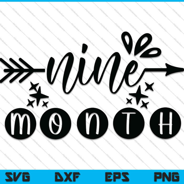 Bebé niñas primer año noveno mes hito SVG PNG corte archivos imprimibles Bebé niñas primer año noveno mes hito SVG PNG corte archivos imprimibles