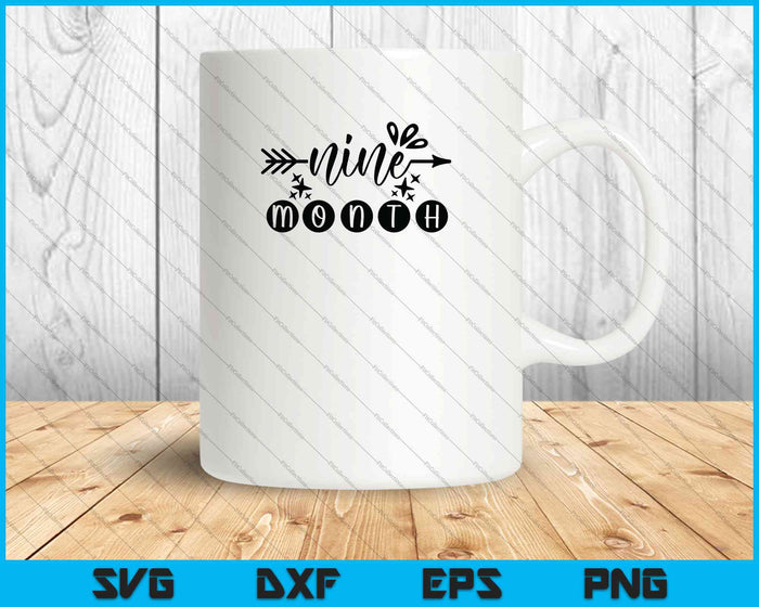 Bebé niñas primer año noveno mes hito SVG PNG corte archivos imprimibles Bebé niñas primer año noveno mes hito SVG PNG corte archivos imprimibles