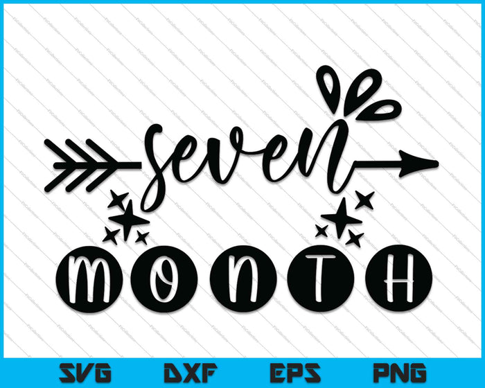 Bebé niñas primer año séptimo mes hito SVG PNG corte archivos imprimibles Bebé niñas primer año séptimo mes hito SVG PNG corte archivos imprimibles