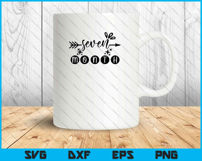 Bebé niñas primer año séptimo mes hito SVG PNG corte archivos imprimibles Bebé niñas primer año séptimo mes hito SVG PNG corte archivos imprimibles
