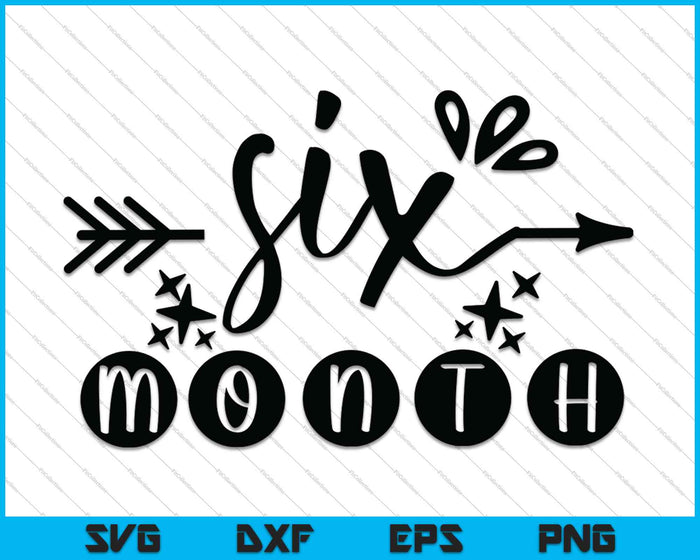 Bebé niñas primer año sexto mes hito SVG PNG corte archivos imprimibles Bebé niñas primer año sexto mes hito SVG PNG corte archivos imprimibles
