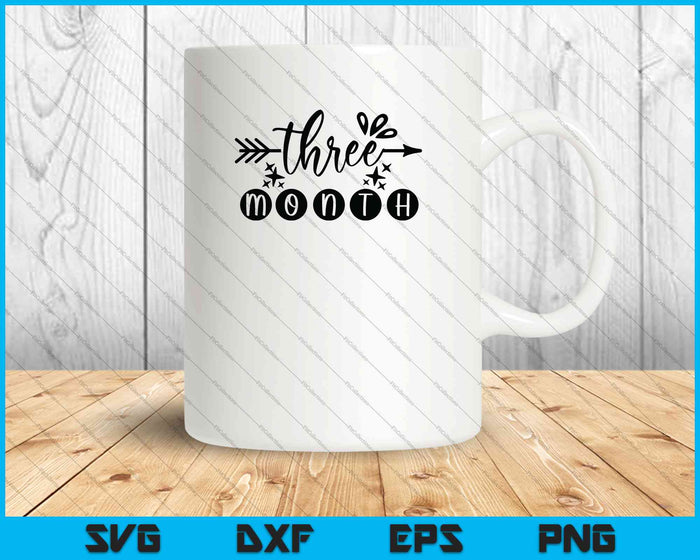Bebé niñas primer año tercer mes hito SVG PNG corte archivos imprimibles Bebé niñas primer año tercer mes hito SVG PNG corte archivos imprimibles