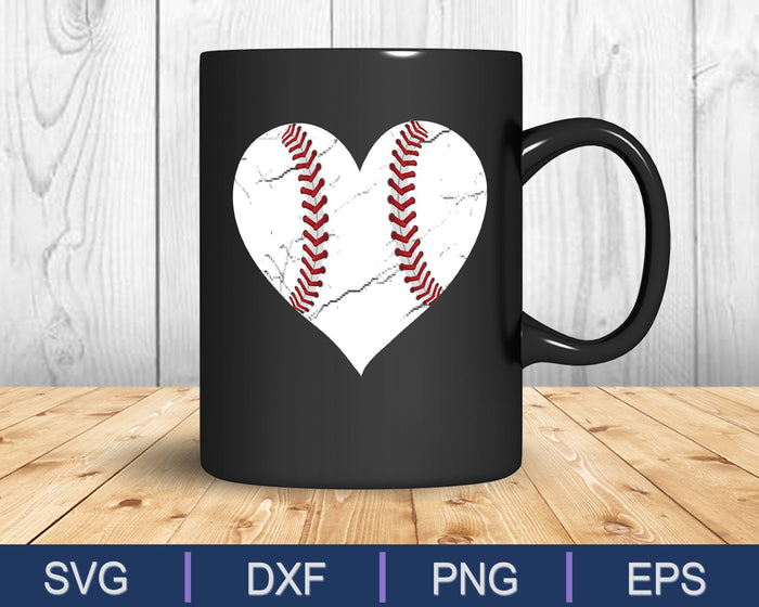 Corazón de béisbol SVG PNG cortando archivos imprimibles Corazón de béisbol SVG PNG cortando archivos imprimibles