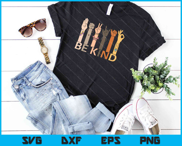 Be Kind Hand Sign t-shirt Design SVG PNG Cutting Printable Files Be Kind Hand Sign t-shirt Design SVG PNG Cutting Printable Files