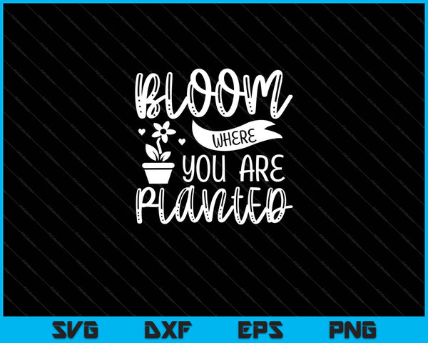 Bloom Where You Are Planted Svg Cutting Printable Files