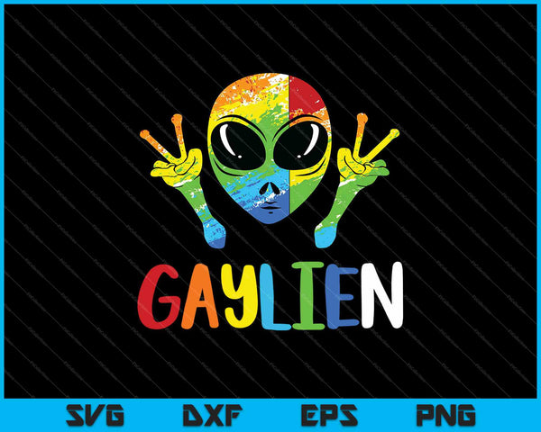 Buntes Alien Gaylien SVG PNG Cutting Printable Files