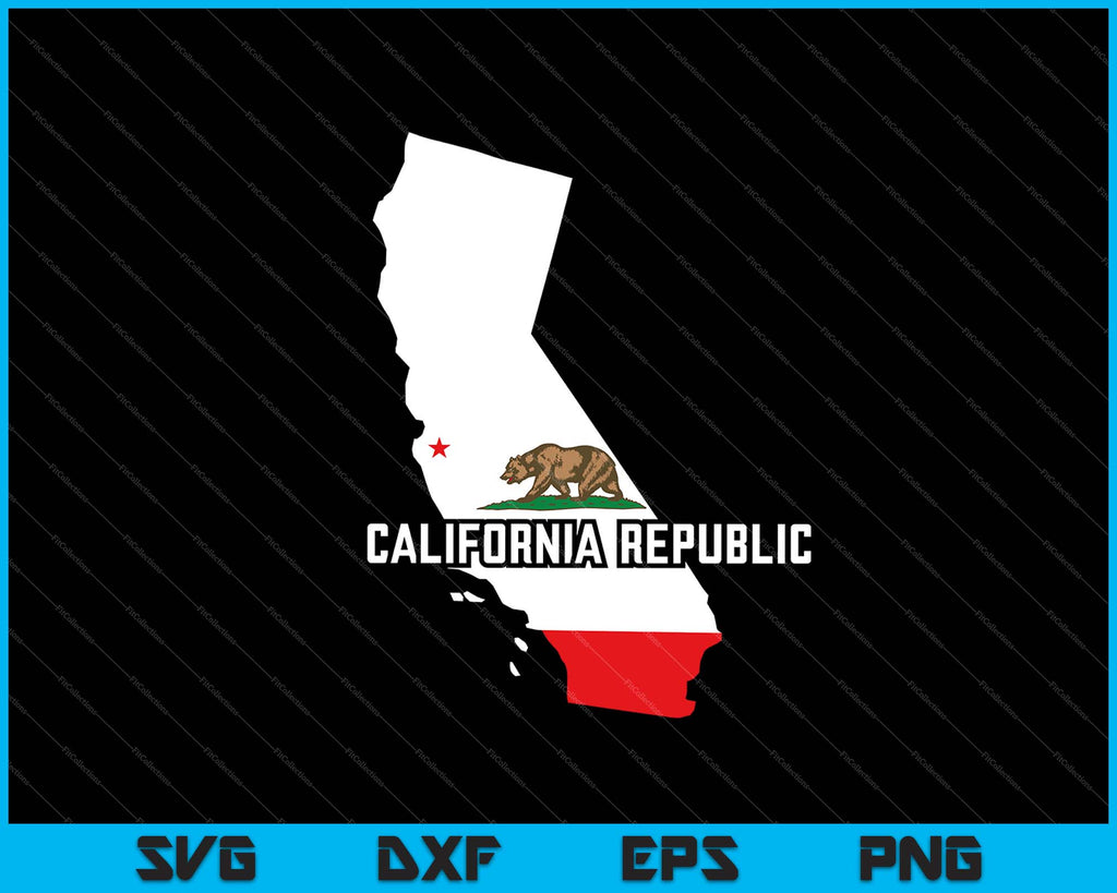 California Republic state flag SVG PNG Cutting Printable Files ...