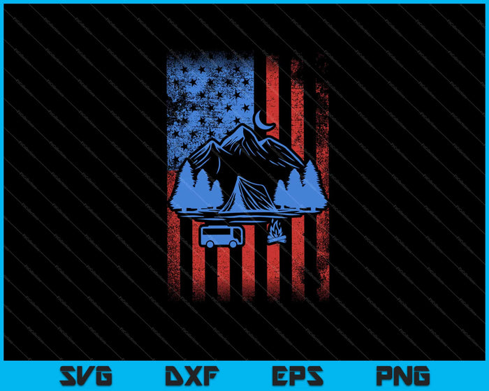 Camping USA Flag Svg Cutting Printable Files Camping USA Flag Svg Cutting Printable Files
