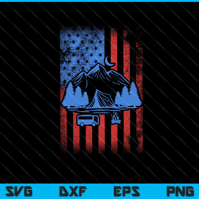 Camping USA Flag Svg Cutting Printable Files Camping USA Flag Svg Cutting Printable Files