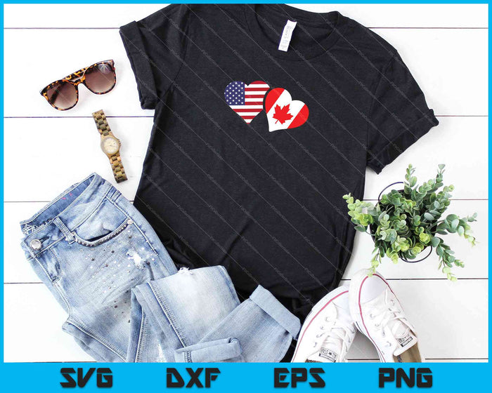 Canada USA Flag SVG PNG Cutting Printable Files Canada USA Flag SVG PNG Cutting Printable Files