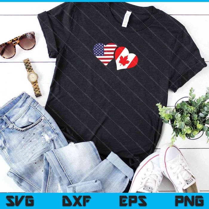 Canada USA Flag SVG PNG Cutting Printable Files Canada USA Flag SVG PNG Cutting Printable Files