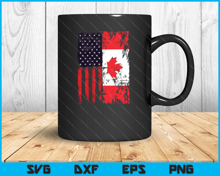 Canadees-Amerikaanse shirt USA Canada vlag 4 juli SVG PNG snijden afdrukbare bestanden Canadees-Amerikaanse shirt USA Canada vlag 4 juli SVG PNG snijden afdrukbare bestanden