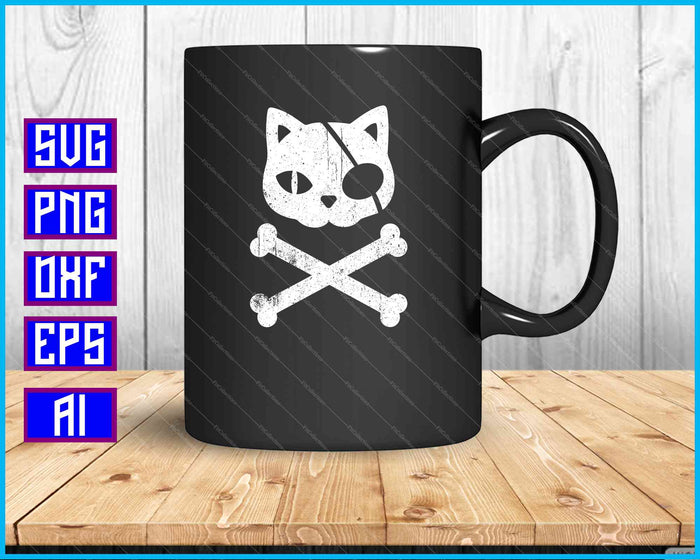 Cat Kitten Halloween Skull Cross Bones SVG PNG Cutting Printable Files Cat Kitten Halloween Skull Cross Bones SVG PNG Cutting Printable Files