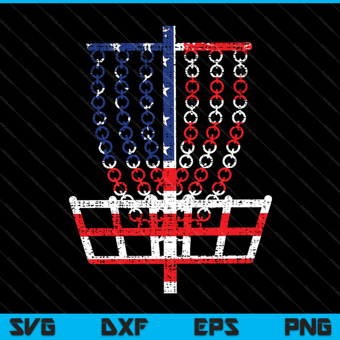 Cool US Flag Disc Golf Basket SVG PNG Cutting Printable Files Cool US Flag Disc Golf Basket SVG PNG Cutting Printable Files
