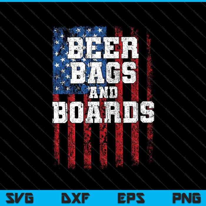 Cornhole Beer Bags and Boards USA Flag SVG PNG Cutting Printable Files