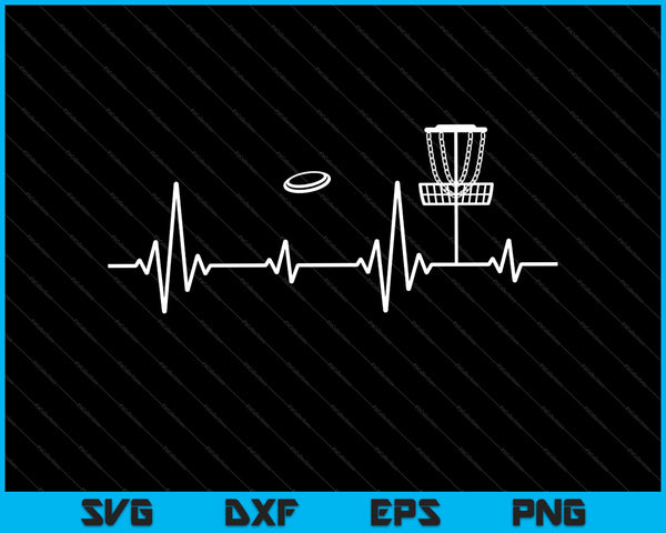 Disc Golf Heartbeat SVG PNG Cutting Printable Files