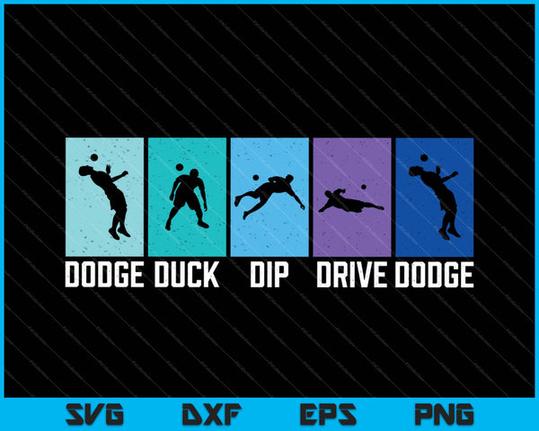 Dodge Duck Dip Dive Ball Games Funny Dodgeball SVG PNG Cutting Printable Files