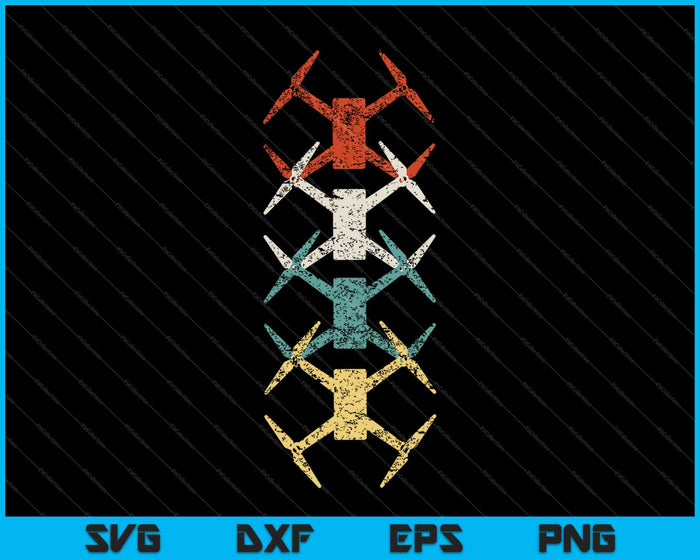 Drone Vintage Retro SVG PNG Cortar archivos imprimibles Drone Vintage Retro SVG PNG Cortar archivos imprimibles
