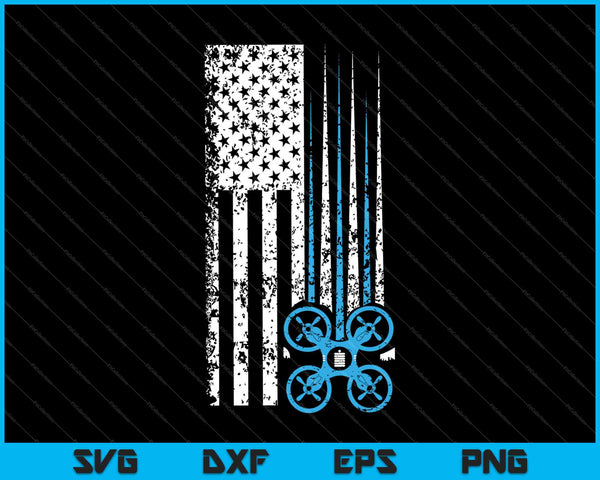 Drone Racing Pilot USA Flag SVG PNG Cutting Printable Files