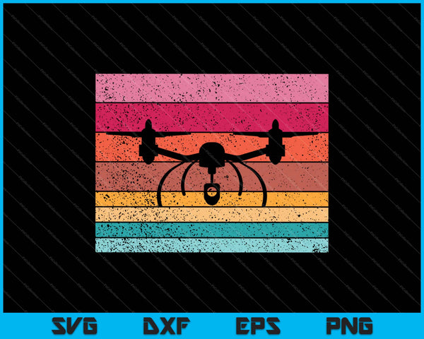 Drone Shirt, Vintage Retro Style Quadcopter SVG PNG Cutting Printable Files