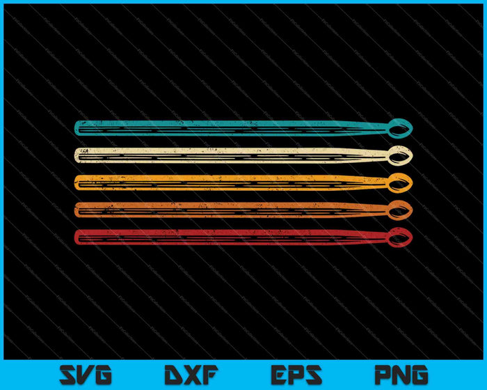 Baquetas de baterista Retro Vintage Drumming SVG PNG Cortar archivos imprimibles Baquetas de baterista Retro Vintage Drumming SVG PNG Cortar archivos imprimibles