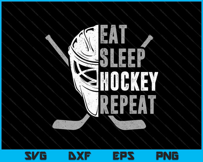 Comer dormir hockey repetir SVG PNG cortar archivos imprimibles Comer dormir hockey repetir SVG PNG cortar archivos imprimibles