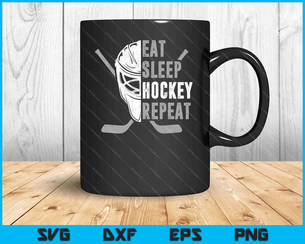 Eat Sleep Hockey Repeat SVG PNG Cutting Printable Files
