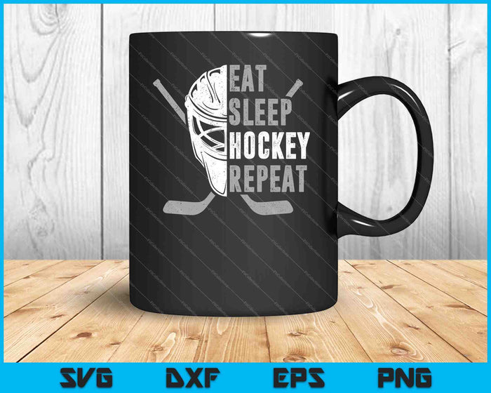 Comer dormir hockey repetir SVG PNG cortar archivos imprimibles Comer dormir hockey repetir SVG PNG cortar archivos imprimibles