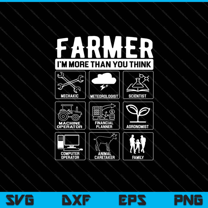 Farmer I'm More Than You Think SVG PNG Cutting Printable Files