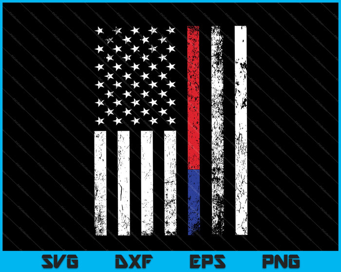 Firefighter Police Officer Red & Blue Line Flag SVG PNG Cutting Printable Files Firefighter Police Officer Red & Blue Line Flag SVG PNG Cutting Printable Files
