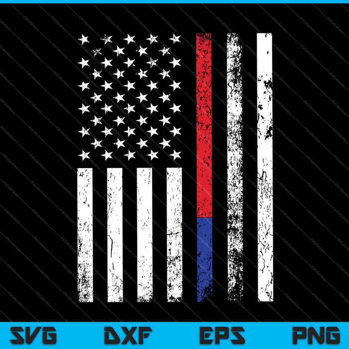Firefighter Police Officer Red & Blue Line Flag SVG PNG Cutting Printable Files Firefighter Police Officer Red & Blue Line Flag SVG PNG Cutting Printable Files
