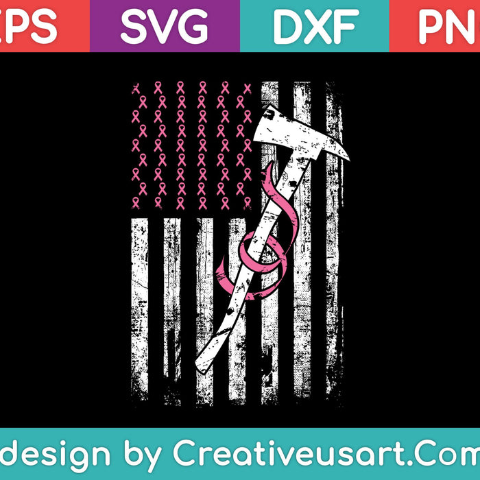 Firefighter Breast Cancer SVG PNG Cutting Printable Files