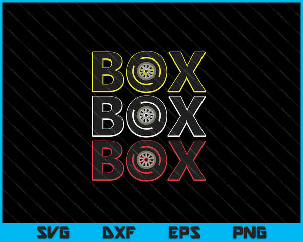 Formula Racing Car Box Box Box SVG PNG Cutting Printable Files