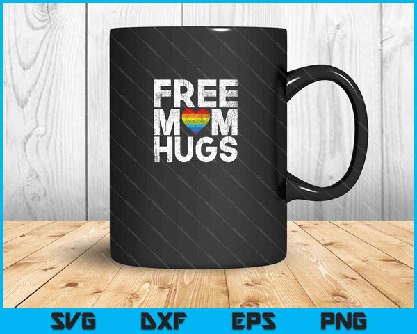 Free Mom Hugs Rainbow SVG PNG Cutting Printable Files