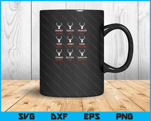Divertido diseño de ciervos Cazadores Todos los renos de Santa SVG PNG Cortando archivos imprimibles