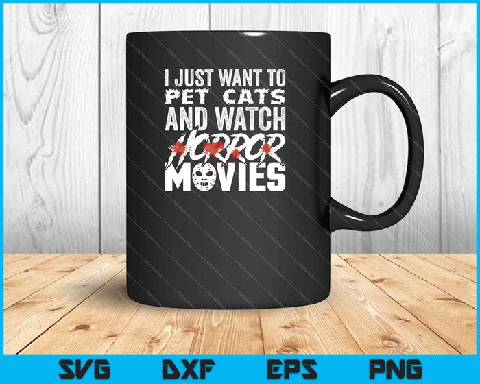 Grappige horror film fan Halloween kat minnaar cadeau SVG PNG snijden afdrukbare bestanden  Grappige horror film fan Halloween kat minnaar cadeau SVG PNG snijden afdrukbare bestanden